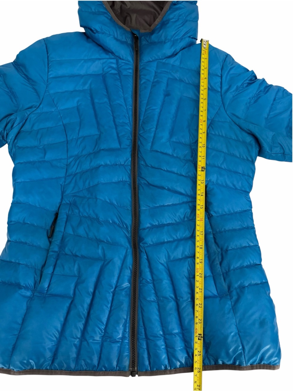 LOLË Blue Lightweight Duck Down Hooded Puffer Jacket size L - Picture 11 of 14